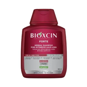 شامپو ضد ریزش گیاهی بیوکسین فورت Bioxcin Forte بطری زرشکی 300 میلی‌لیتر