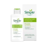نمای بطری و جعبه کرم آبرسان و مرطوب‌کننده سیمپل لایت Simple Hydrating Light Moisturiser برای پوست چرب 125 میلی‌لیتر