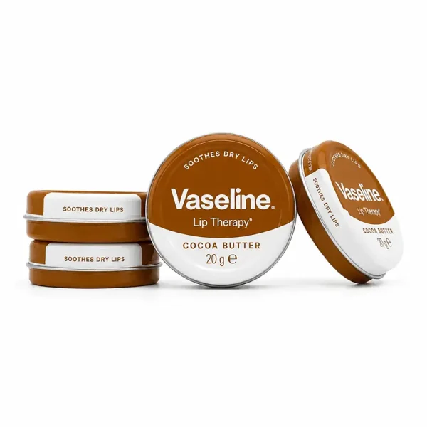 تصویر چندتایی بالم لب کاسه‌ای وازلین کره کاکائو Vaseline Lip Therapy Cocoa Butter قهوه ای 20 گرم