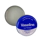 درب باز بالم لب کاسه‌ای وازلین اورجینال Vaseline Lip Therapy Orginal آبی 20 گرم